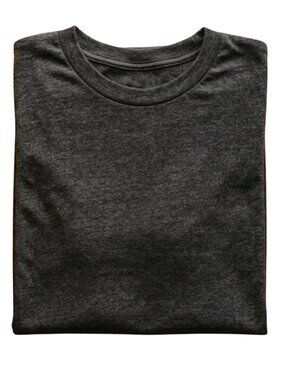 Men's Plain Crew Neck T-Shirt Solid Charcoal Black Short Sleeve Basic Tee S-XL